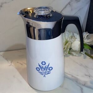 Corningware White and Blue Coffee Carafe